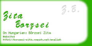 zita borzsei business card